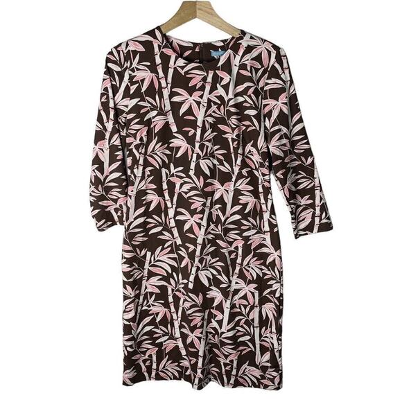 J McLaughlin Bamboo Printed 3/4 Sleeve Sheath Dress Womens Size Medium $198 - Picture 1 of 10